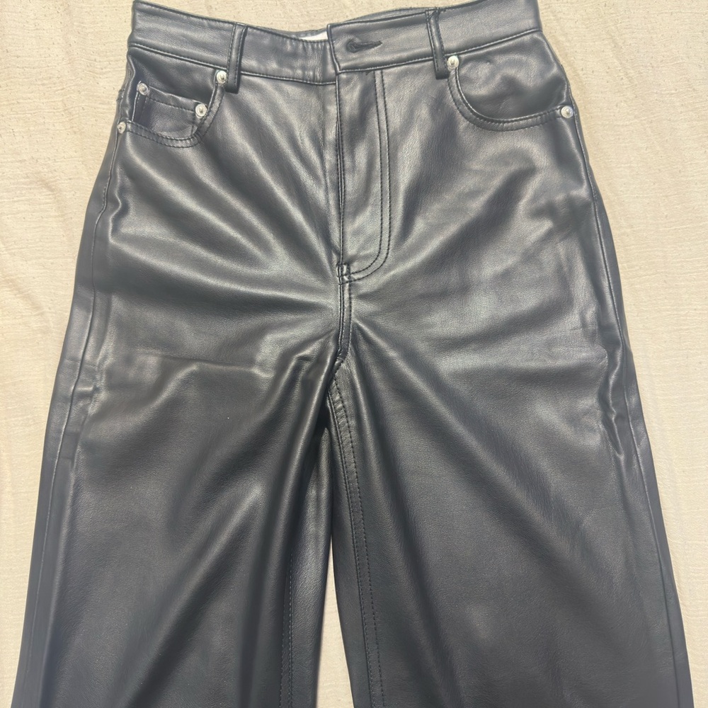 Zara Black Faux Leather Trousers